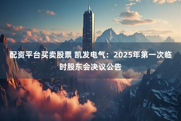 配资平台买卖股票 凯发电气：2025年第一次临时股东会决议公告