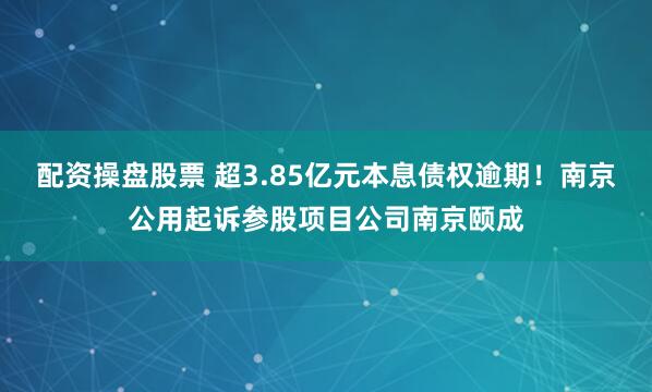 配资操盘股票 超3.85亿元本息债权逾期！南京公用起诉参股项目公司南京颐成